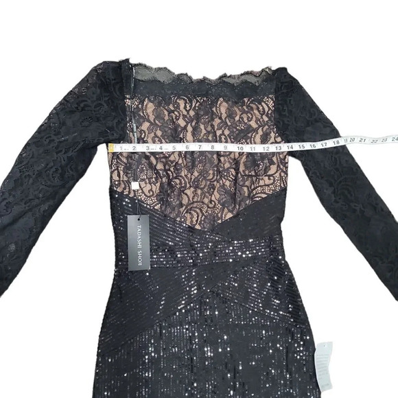 TADASHI Shoji AQUILA LACE SEQUIN GOWN - Picture 13 of 15